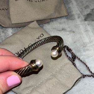 David Yurman Cable classic sterling silver with Pearls and 14k Yellow Gold